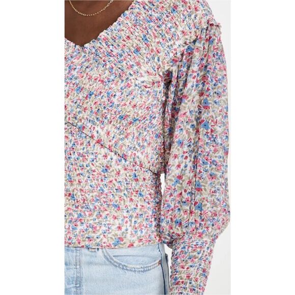 BB Dakota | Revolve Ditsy‎ Floral Smock Factor Feminine Top Blouse S Coquette - Picture 6 of 13